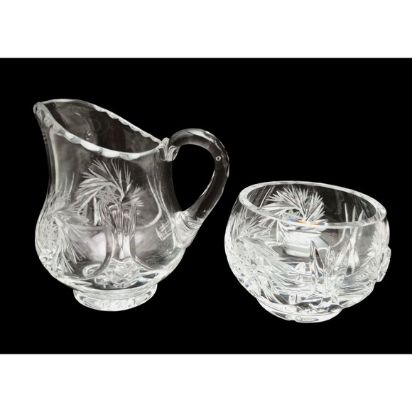 Bohemian Crystal Creamer and Sugar Bowl Set - Picture 3 of 7